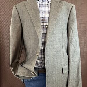 Hickey‎ Freeman Blazer 44L Loro Piana Tasmanian Super 130s Brown Wool USA